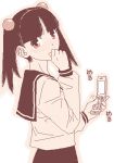  1girl cellphone gusu looking_back lowres monochrome oekaki otonashi_meru phone pink sayonara_zetsubou_sensei solo 