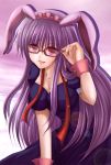  adjusting_glasses animal_ears bespectacled female glasses nonoko rabbit_ears reisen_udongein_inaba touhou yuuka_nonoko 
