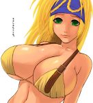  00s 1girl blonde_hair breasts buckle final_fantasy final_fantasy_x final_fantasy_x-2 green_eyes huge_breasts large_breasts midriff rikku solo 