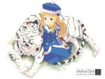  1girl atlus gunner highres mizuki_makoto pet_(sekaiju) sekaiju_no_meikyuu tiger wallpaper 