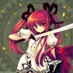  hair_ribbon long_hair red_eyes redhead ribbon shakugan_no_shana shana shinia sword twintails weapon 