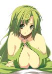  1girl breasts cleavage collar final_fantasy final_fantasy_iv green_hair hisagi_hotaru huge_breasts large_breasts rydia solo 
