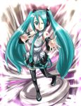  1girl aqua_hair hatsune_miku mikage_nao solo thigh-highs twintails vocaloid 