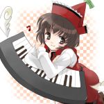  1girl coco_(artist) female hat instrument keyboard keyboard_(instrument) lowres lyrica_prismriver short_hair solo touhou 