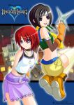  2girls copyright_name final_fantasy final_fantasy_vii kairi kairi_(kingdom_hearts) kingdom_hearts kingdom_hearts_i logo multiple_girls yuffie_kisaragi 