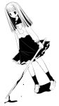  monochrome original school_uniform serafuku sword weapon 