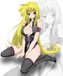  1girl blonde_hair breasts cleavage fate_testarossa hanafusa_itsuki large_breasts long_hair lyrical_nanoha mahou_shoujo_lyrical_nanoha mahou_shoujo_lyrical_nanoha_strikers solo thigh-highs very_long_hair 