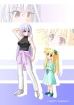  alicia_testarossa bare_shoulders blonde_hair casual dress long_hair lyrical_nanoha mahou_shoujo_lyrical_nanoha mahou_shoujo_lyrical_nanoha_a&#039;s red_eyes reinforce silver_hair sleeveless sleeveless_turtleneck turtleneck 