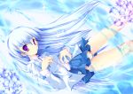  blue_hair kuon_itsuki panties striped striped_panties underwear violet_eyes wet 