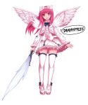  1girl angel_wings cave_(developer) deathsmiles kara_(color) solo thigh-highs windia_(deathsmiles) wings zettai_ryouiki 