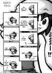  :3 animal_ears cat_ears cat_tail cat_teaser chen comic english fang female hat highres jewelry monochrome multiple_tails o_o tail touhou 