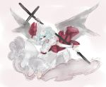  blue_hair cross female red_eyes remilia_scarlet ritsu_(roboroboro) touhou vampire wings 