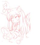 1girl animal_ears animated animated_gif d.a holo lowres monochrome red solo spice_and_wolf tail wolf_ears 