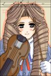  drill_hair instrument kirishima_yurika lowres music oekaki project_justice rival_schools twin_drills violin 