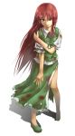  1girl akino_komichi blood blood_stain female hong_meiling immaterial_and_missing_power injury shacchi solo touhou wince 