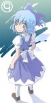  (9) 1girl blue_eyes blue_hair cirno dawy dress female full_body gradient gradient_background solo touhou white_background 