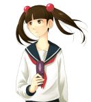  brown_eyes brown_hair cellphone haru_(fiction) otonashi_meru phone sayonara_zetsubou_sensei school_uniform serafuku twintails 