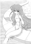  1girl female highres monochrome one-piece_swimsuit patchouli_knowledge solo swimsuit touhou 