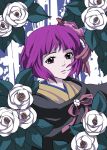 1girl female flower heida_no_akyuu hieda_no_akyuu japanese_clothes kuma_(artist) kuma_(crimsonvanilla) perfect_memento_in_strict_sense purple_hair solo touhou 