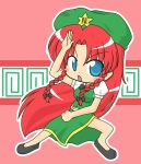  1girl blue_eyes chibi female hong_meiling immaterial_and_missing_power redhead solo touhou 