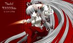  1girl bow female fire fujiwara_no_mokou hair_bow hits long_hair pants red_eyes silver_hair solo suspenders tatamiya touhou very_long_hair wallpaper 