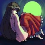 barefoot female houraisan_kaguya kumadano long_skirt lowres oekaki skirt touhou