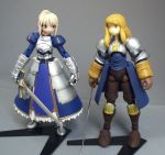  2girls agrias_oaks armor crossover fate/stay_night fate_(series) figure final_fantasy final_fantasy_tactics look-alike multiple_girls photo revoltech saber sword trait_connection weapon 