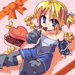  1girl blonde_hair braid chocolate erect_nipples flat_chest girl_with_a_blonde_braid_(tomoshibi_hidekazu) happy_valentine heart lowres md5_mismatch mof oekaki original redrantem redrantem&#039;s_orange_haired_girl solo tomoshibi_hidekazu valentine 