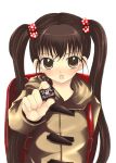  backpack bad_id bag brown_eyes brown_hair chocolate hair_bobbles hair_ornament original polka_dot randoseru sakurai_unan twintails valentine 