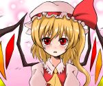  1girl blonde_hair blush crying crying_with_eyes_open female flandre_scarlet haro_(artist) hat mob_cap oekaki solo tears touhou wings 