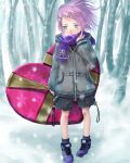  bad_id green_eyes highres original phase purple_hair scarf valentine 