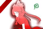  1girl female kagiyama_hina monochrome red solo spot_color touhou 