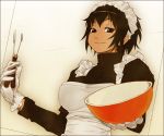  3 apron bowl breasts cooking gloves large_breasts maid maid_apron number original smile sun-3 