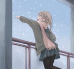  cardigan kannuki_hisui original pantyhose scarf school_uniform serafuku snow 