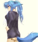  1girl animal_ears blue_hair follower_(yagisaka_seto) genderswap lowres oekaki original solo tail thigh-highs yagisaka_seto 