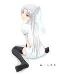  00s albino melty_blood pointy_ears red_eyes thigh-highs tsukihime type-moon white_hair white_len 