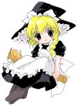  1girl blonde_hair female full_body hat kirisame_marisa shaomin simple_background solo touhou white_background witch witch_hat 