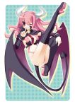  1girl boots demon_girl disgaea horns makai_senki_disgaea_3 necktie nippon_ichi pink_eyes pink_hair sazaki_ichiri solo succubus succubus_(disgaea) tail thigh-highs thigh_boots wings 