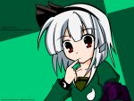  1girl albino female konpaku_youmu red_eyes solo touhou upper_body white_hair 