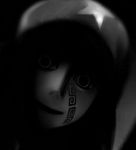  1girl black creepy dark female futon_(kitsune_tsuki) hong_meiling kitsune_tsuki monochrome open_mouth solo staring touhou 
