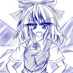  1girl cirno female lowres monochrome purple solo the_embodiment_of_scarlet_devil touhou 