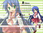  calendar highres hoshi_umi izumi_konata lucky_star school_uniform serafuku 