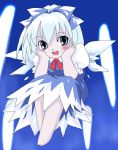  1girl bow cirno female shaomin smile solo the_embodiment_of_scarlet_devil touhou 