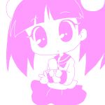  1girl cellphone chibi mirai_(sugar) monochrome oekaki otonashi_meru phone pink sayonara_zetsubou_sensei solo 