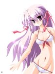  1girl bikini breasts estel_freesia long_hair purple_hair saano_chia simple_background solo swimsuit violet_eyes yoake_mae_yori_ruri_iro_na 