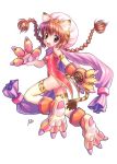  1girl animal_ears braid cat_ears cat_tail gloves paw_gloves paws pink_scarf scarf solo tail tiger_print twin_braids 