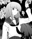  kashi lowres monochrome original school_uniform serafuku 