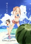  beach bikini child food fruit ichigo_mashimaro itou_chika matsuoka_miu swimsuit translation_request water_gun watermelon wink 