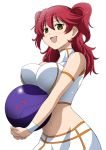  1girl bad_haro bike_shorts blush crop_top freckles gundam gundam_00 haro nena_trinity open_mouth redhead solo steed_(steed_enterprise) two_side_up yellow_eyes 