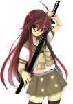  15 katana long_hair redhead school_uniform serafuku shakugan_no_shana shana sword weapon 